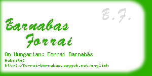 barnabas forrai business card