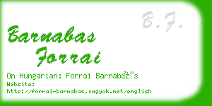 barnabas forrai business card
